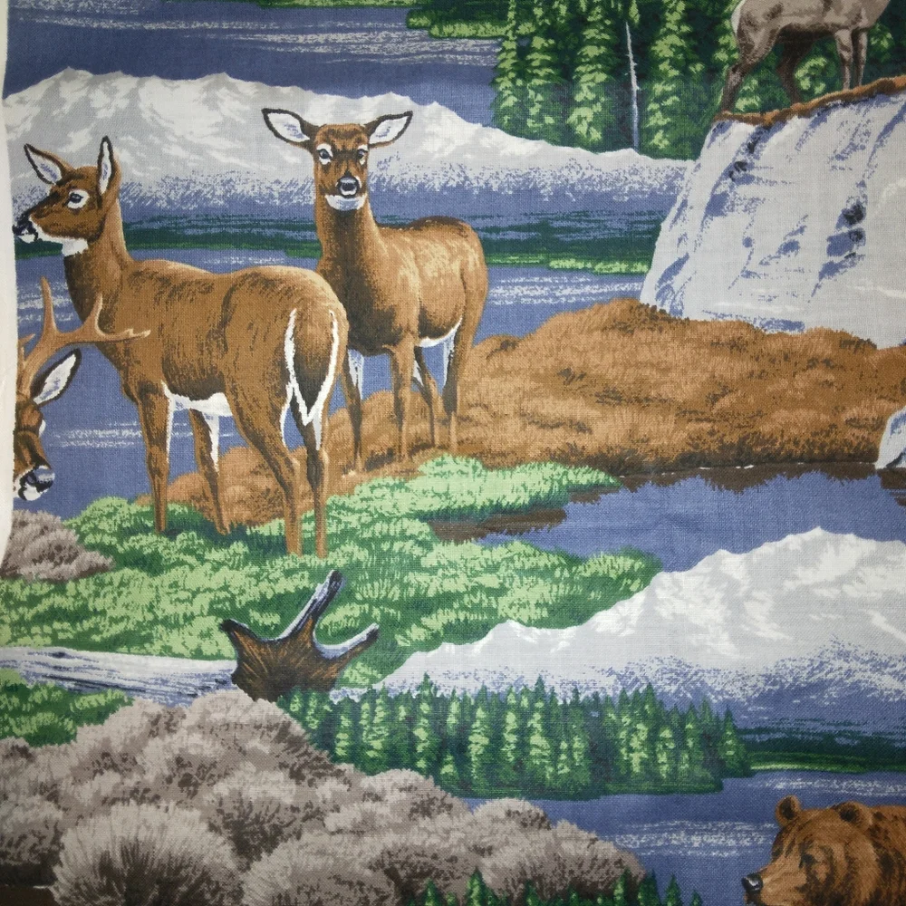 FABRIC Cranston VIP Cotton Fabric Wildlife Bear Wolf Deer Big Horn Sheep